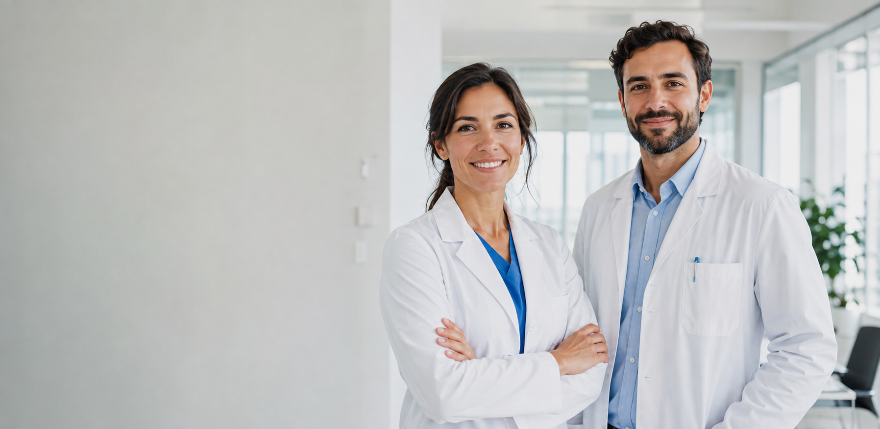 Profesionales sanitarios en una clínica moderna